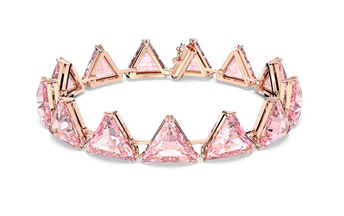 Swarovski 5614934 Braccialetto Ortyx Taglio triangolo Rosa Placcato Oro Rosa