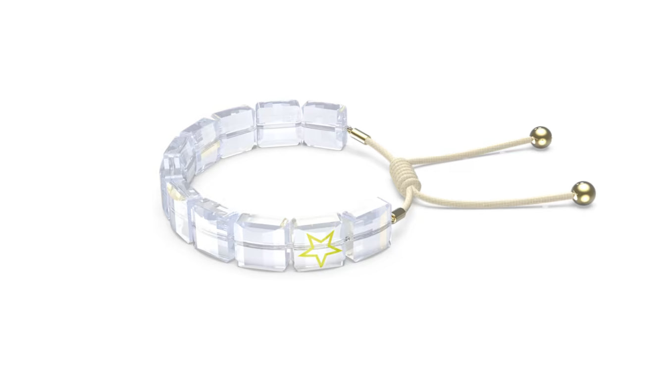 Swarovski 5615862 Braccialetto Letra Stella Bianco Placcato Oro