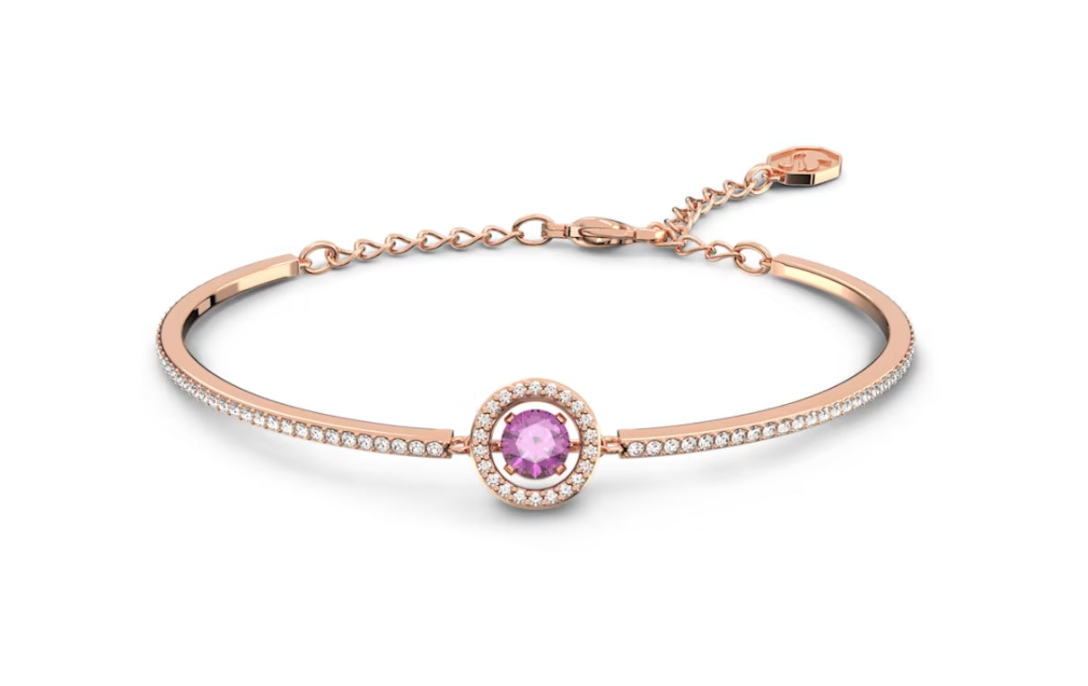 Swarovski 5620554 Bracciale rigido Sparkling Dance Taglio tondo Viola Oro Rosa