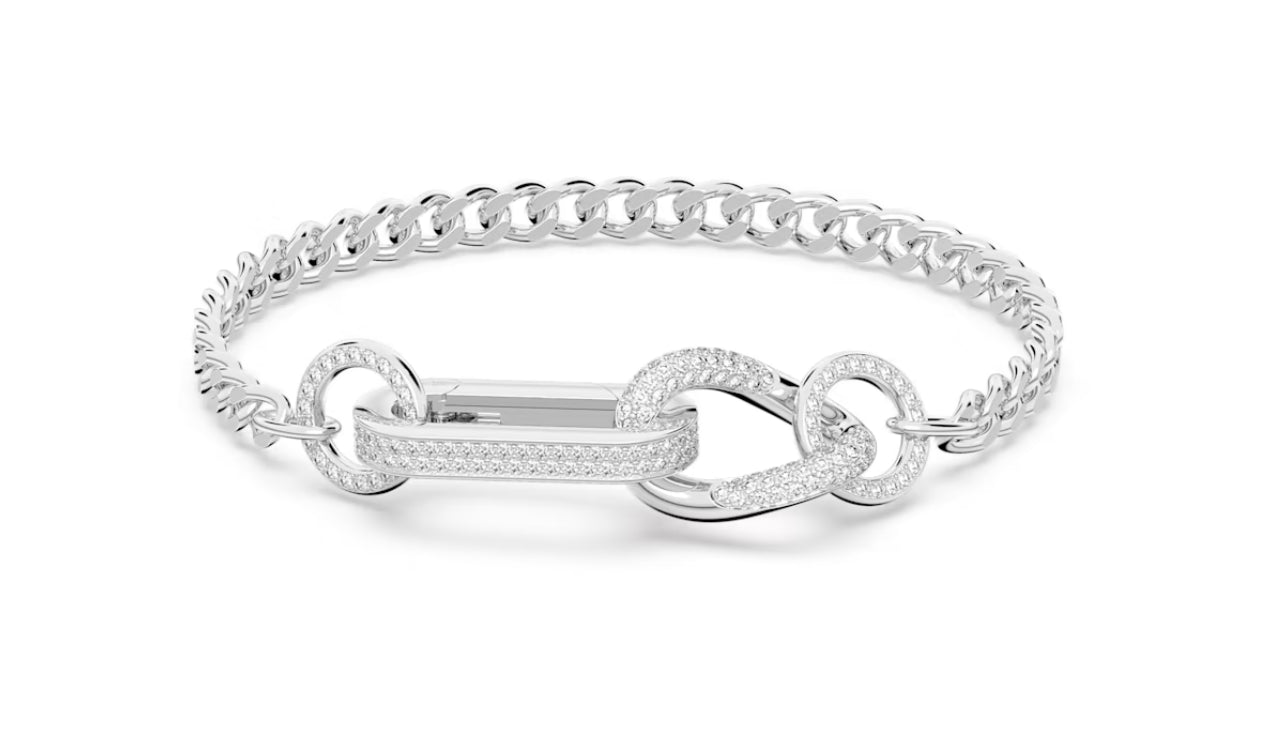 Swarovski 5642597 Braccialetto Dextera Pave Link misti Bianco P. Rodio Taglia L