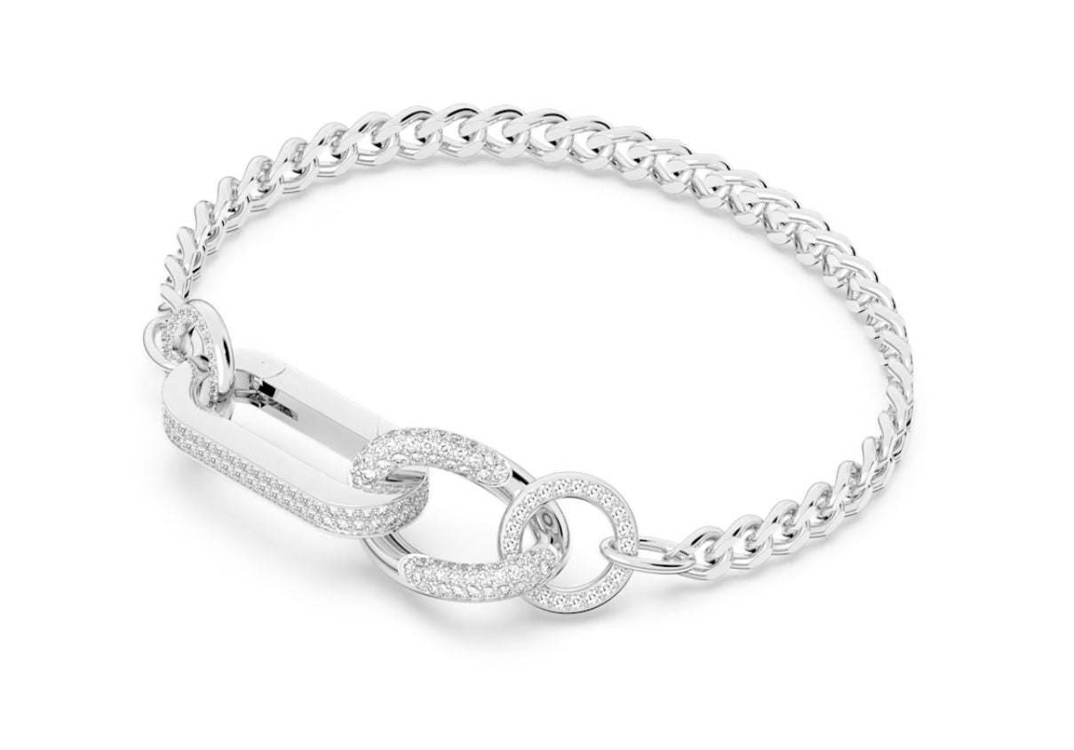 Swarovski 5642597 Braccialetto Dextera Pave Link misti Bianco P. Rodio Taglia L