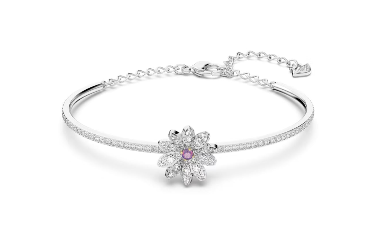 Swarovski 5643046 Bracciale rigido Eternal Flower Fiore Rosa Mix di finiture