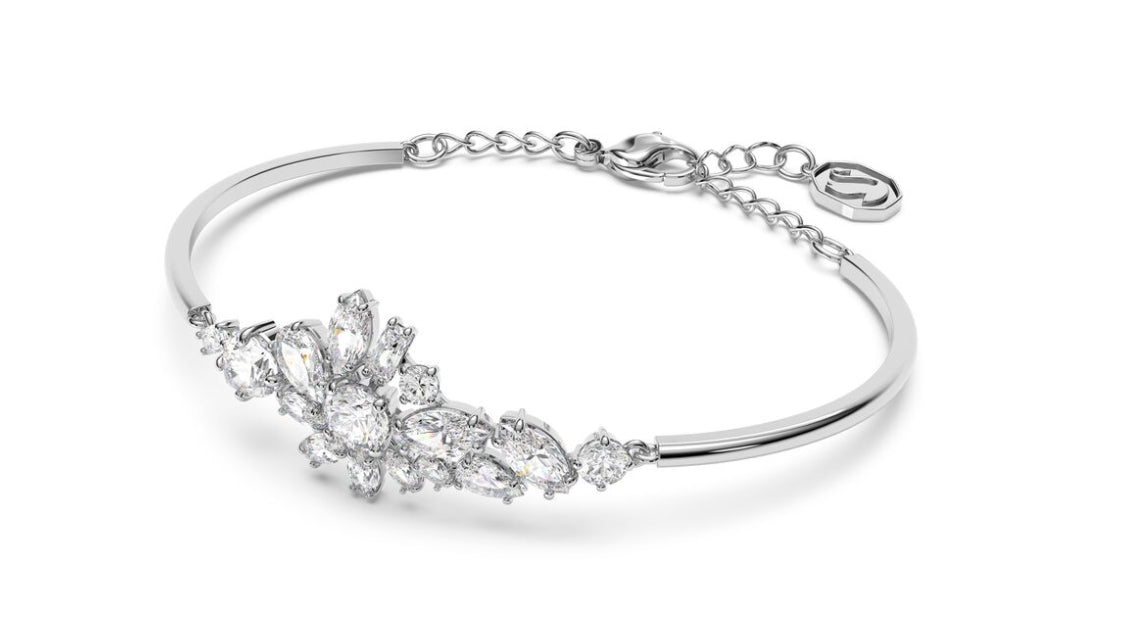 Swarovski 5644681 Bracciale Gema Fiore bianco Placcato Rodio Taglia M