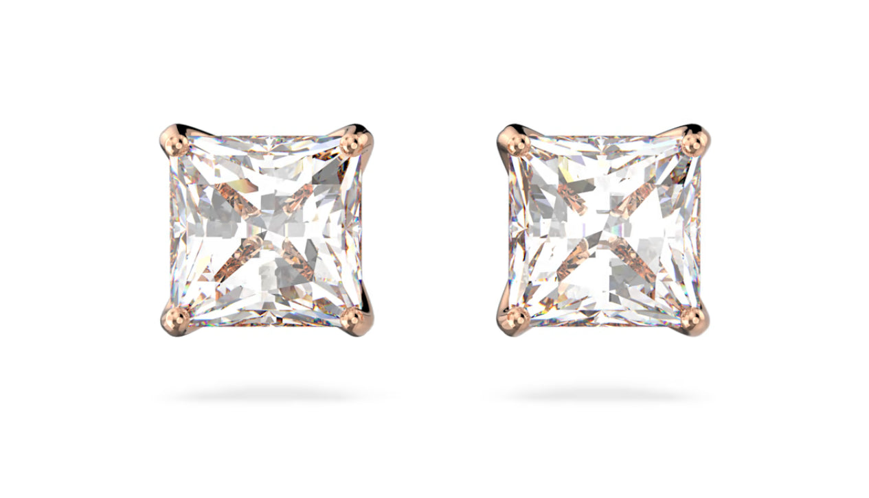 Swarovski 5509935 Orecchini a lobo Attract Taglio squadrato Piccoli Bianchi