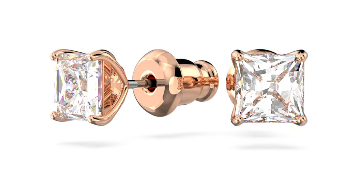 Swarovski 5509935 Orecchini a lobo Attract Taglio squadrato Piccoli Bianchi