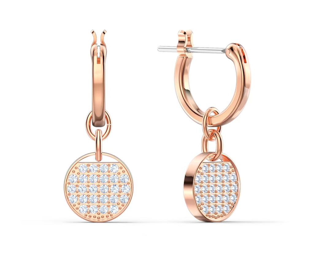 Swarovski 5567528 Orecchini pendenti Ginger Bianchi Placcato Oro Rosa