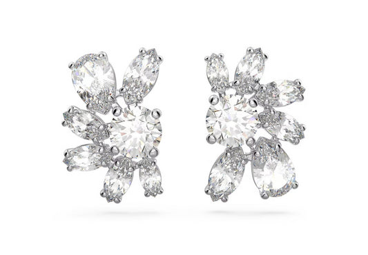 Swarovski 5644679 Orecchini a Lobo Gema Fiore Bianchi Placcato Rodio