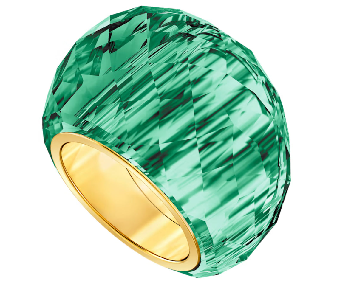 Swarovski 5432202 Anello Nirvana Verde, Finitura in tono dorato Taglia 55