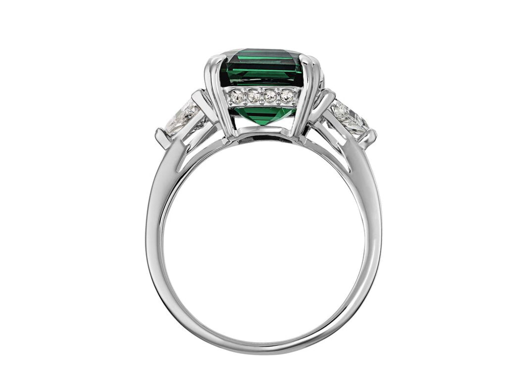 Swarovski 5515708 Anello Attract Trilogy Verde Placcato Rodio Taglia 58