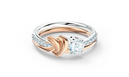Swarovski 5535397 Anello Lifelong Heart Bianco Mix Di Finiture Taglia 60