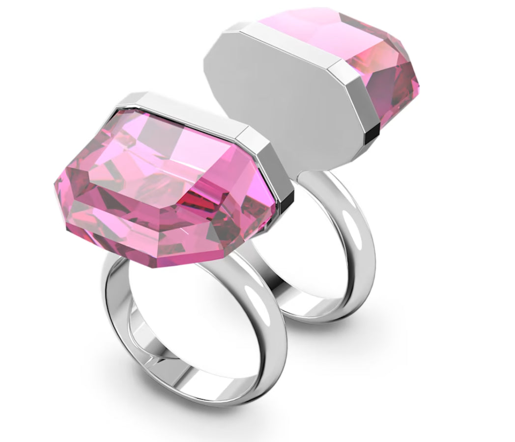 Swarovski 5628502 Anello Lucent Chiusura magnetica Rosa Placcato Rodio Taglia 55