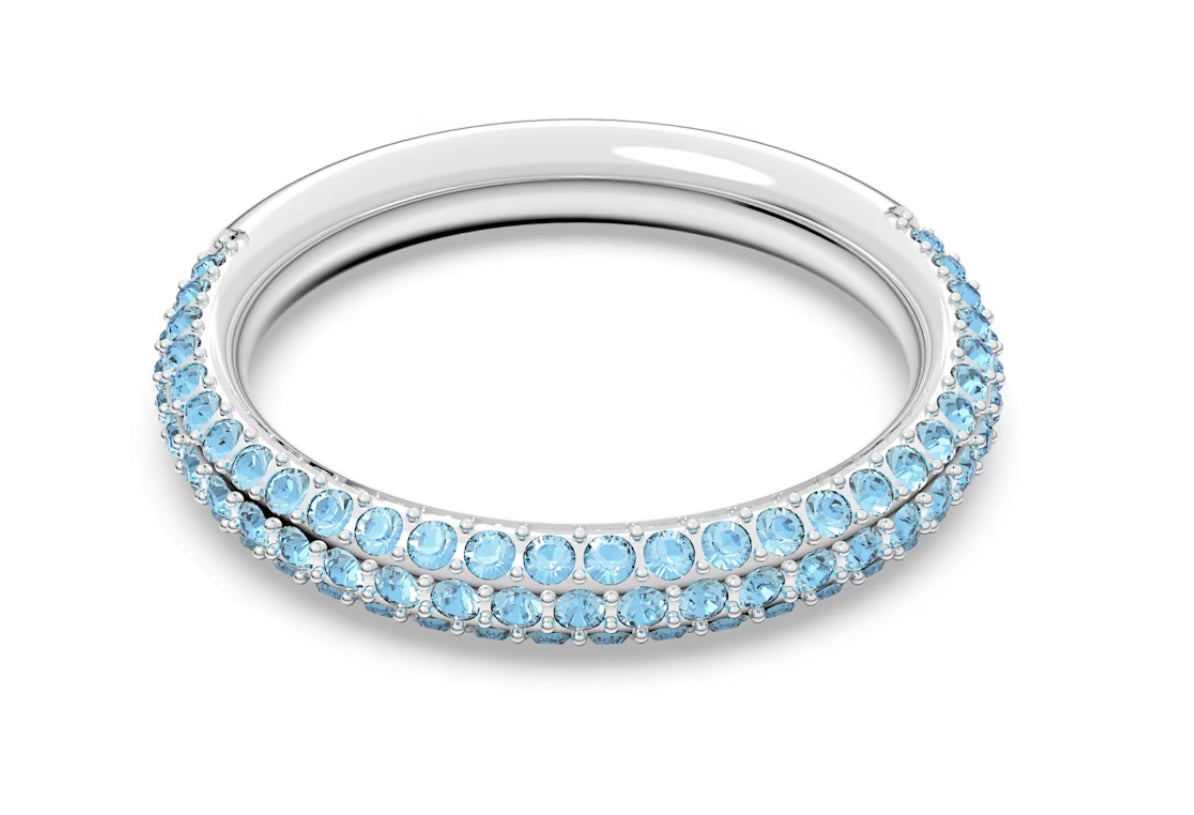 Swarovski 5642906 Anello Stone Blu Placcato Rodio Taglia 52