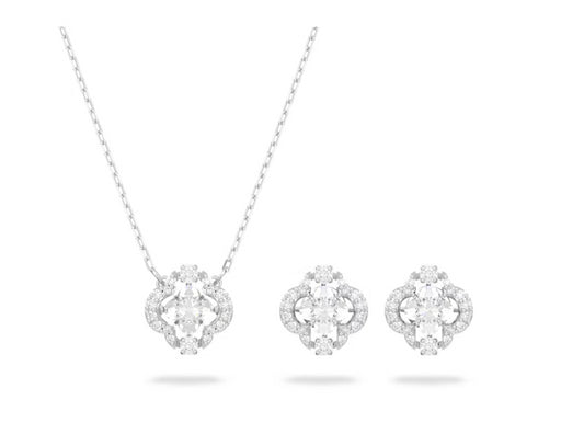 Swarovski 5642929 Set Swarovski Sparkling Dance Taglio misto Quadrifoglio Bianco