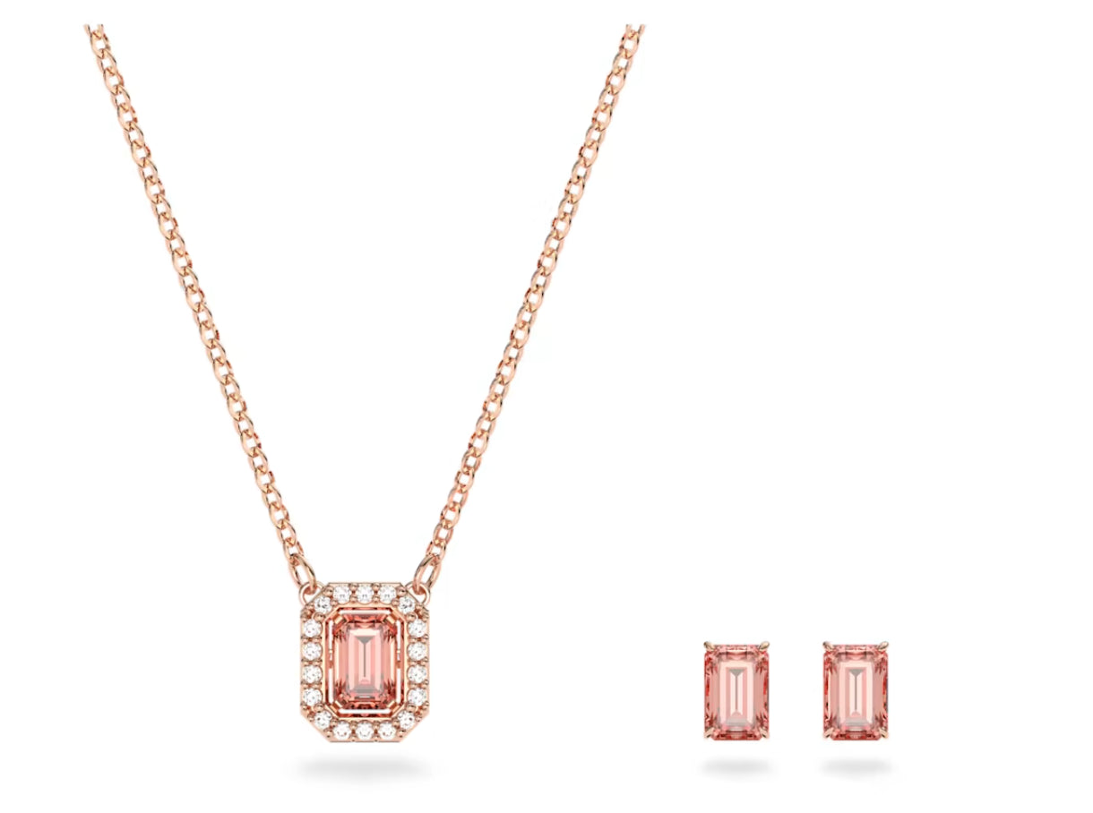 Swarovski 5620548 Set Millenia Taglio ottagonale Rosa Placcato Oro Rosa