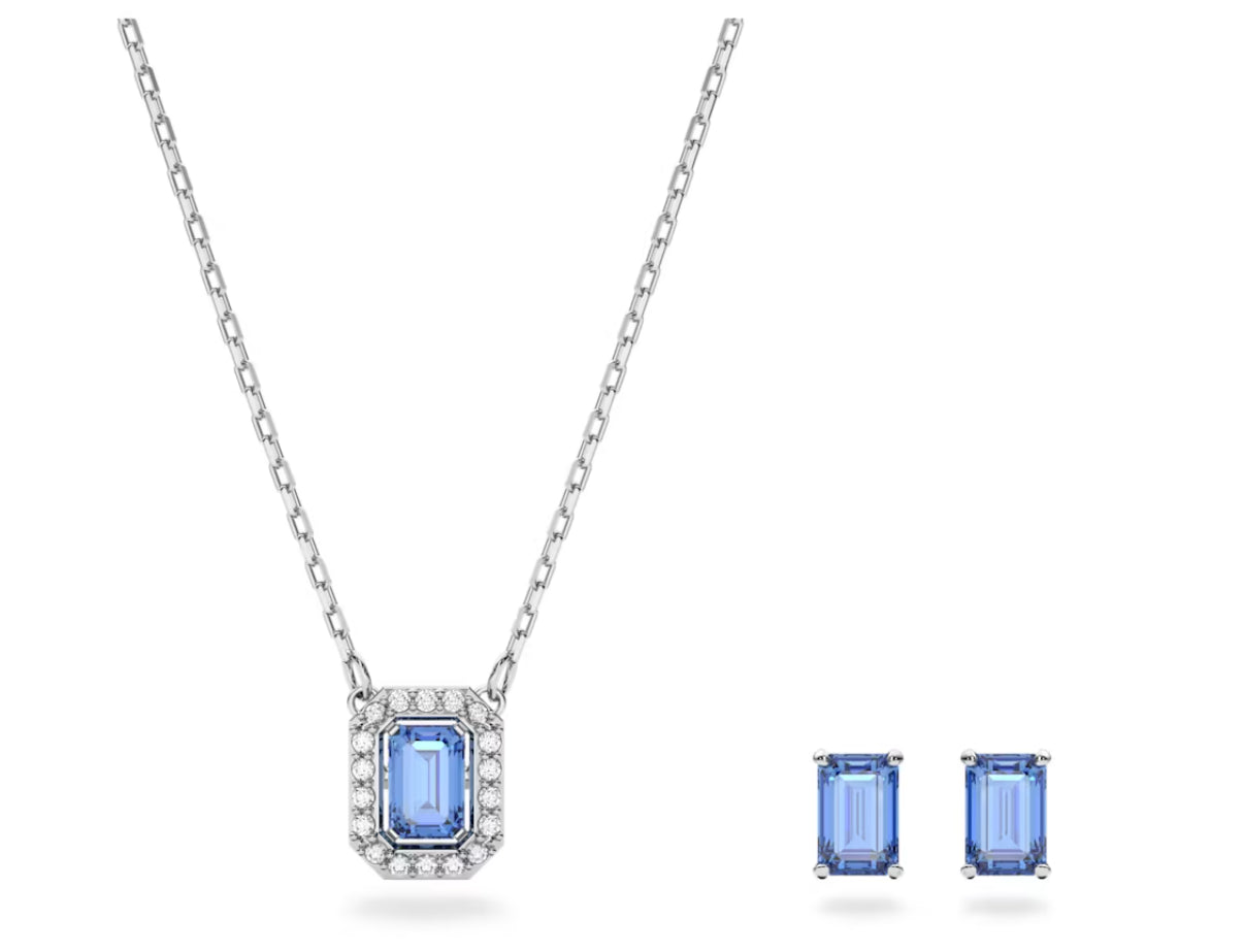 Swarovski 5641171 Set Millenia Taglio ottagonale Blu Placcato Rodio