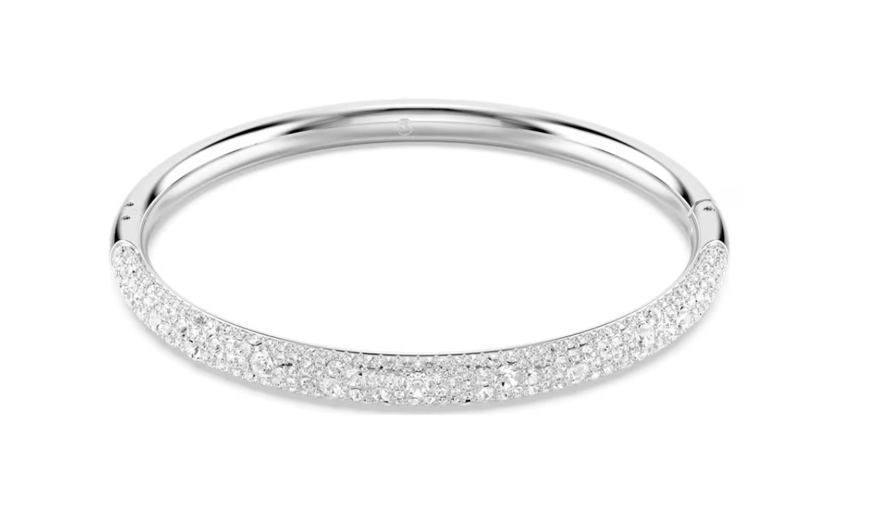 Swarovski 5684243 Bracciale rigido Meteora Pave a neve Bianco P. Rodio Taglia S