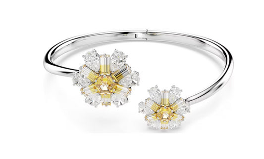 Swarovski 5679938 Bracciale rigido Idyllia Fiore Giallo Placcato rodio Taglia S