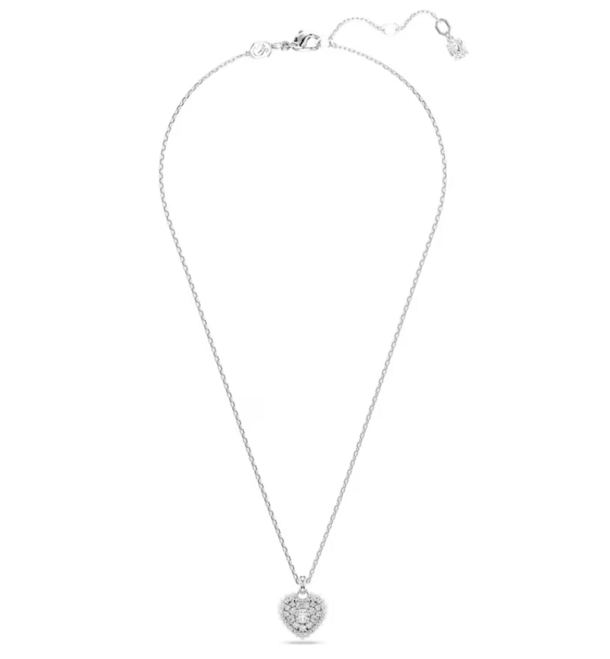 Swarovski 5684386 Pendente Hyperbola Cuore Bianco Placcato rodio