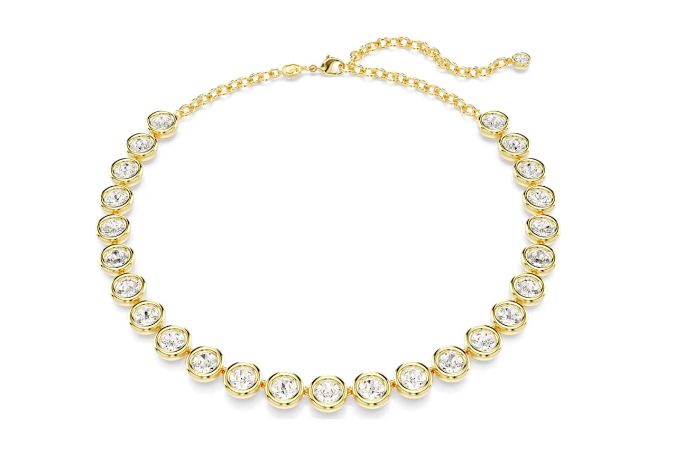 Swarovski 5682585 Collana Imber Taglio Tondo Bianca Placcato Oro