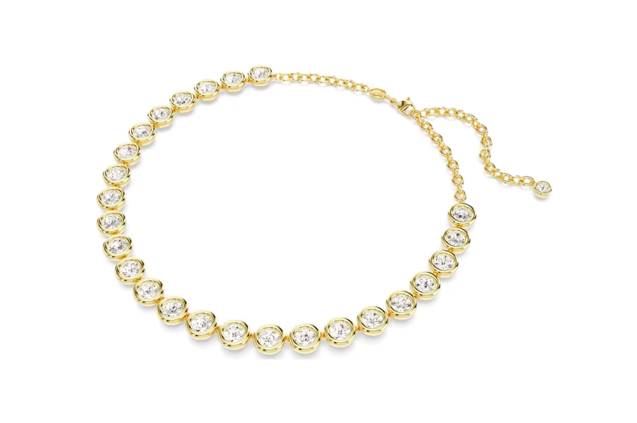 Swarovski 5682585 Collana Imber Taglio Tondo Bianca Placcato Oro