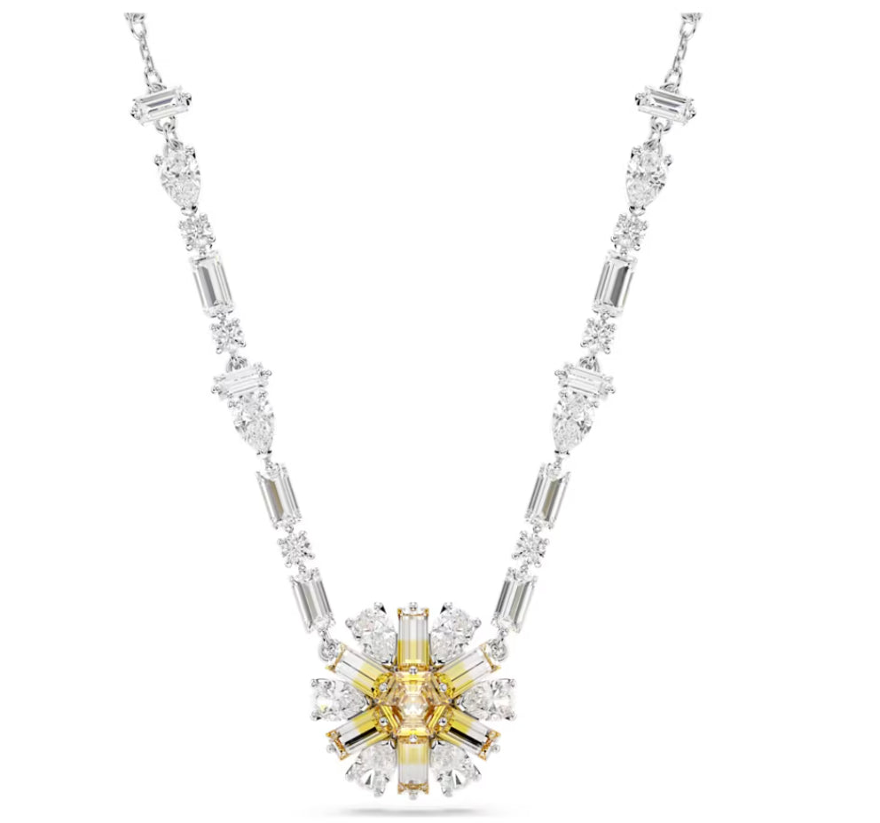 Swarovski 5679916 Collana Idyllia Fiore Giallo Placcato Rodio
