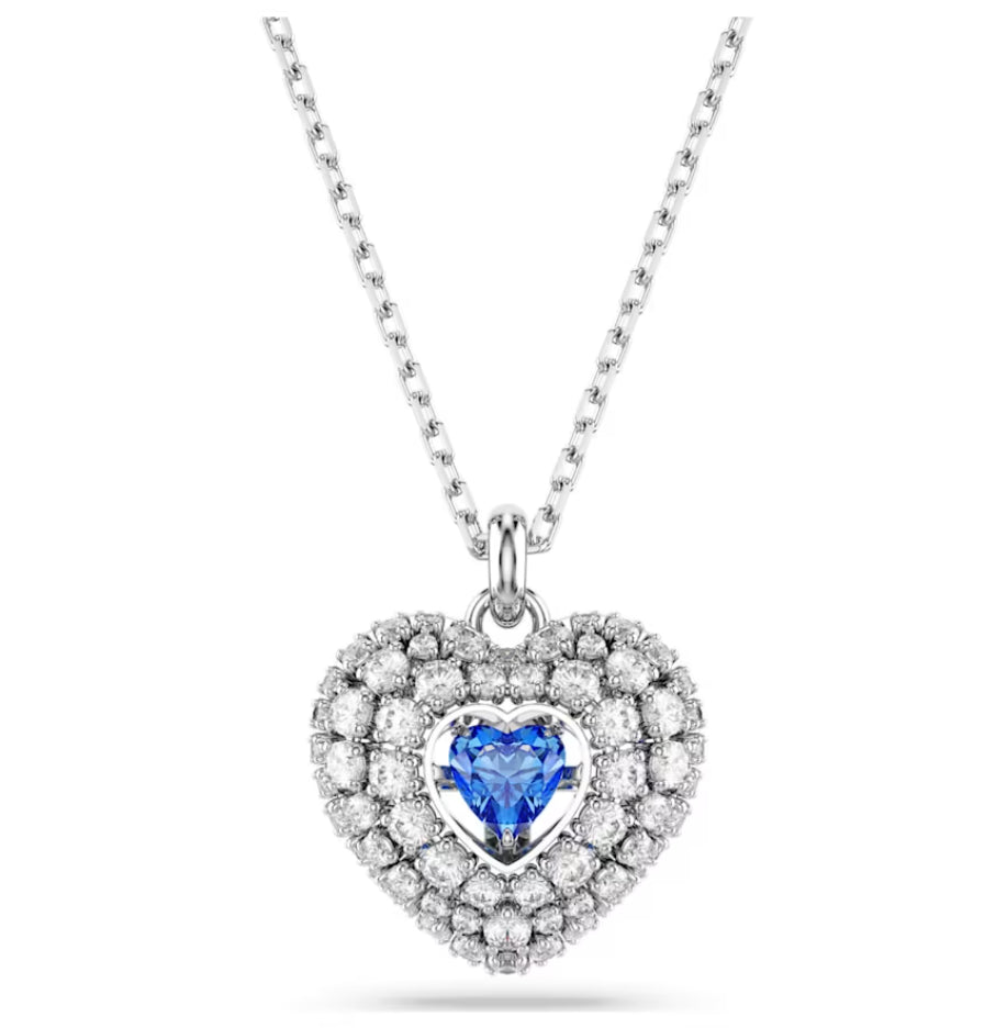 Swarovski 5680403 Pendente Hyperbola Cuore Blu Placcato rodio