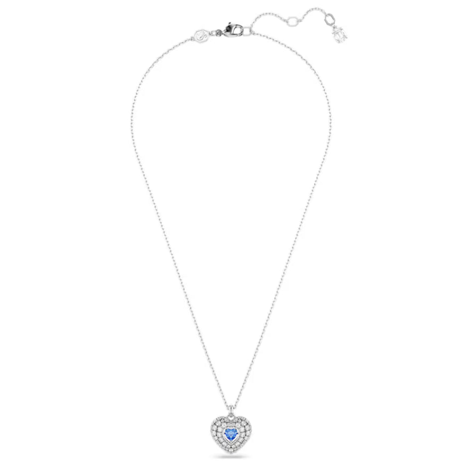 Swarovski 5680403 Pendente Hyperbola Cuore Blu Placcato rodio