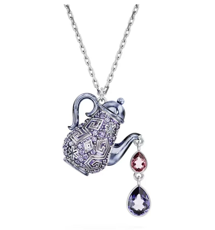 Swarovski 5682807 Pendente Alice in Wonderland Teiera Viola Placcato Rodio