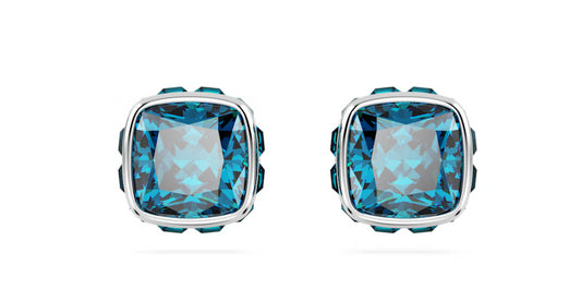 Swarovski 5660796 Orecchini lobo Birthstone Taglio squadrato Dicembre Blu Rodio