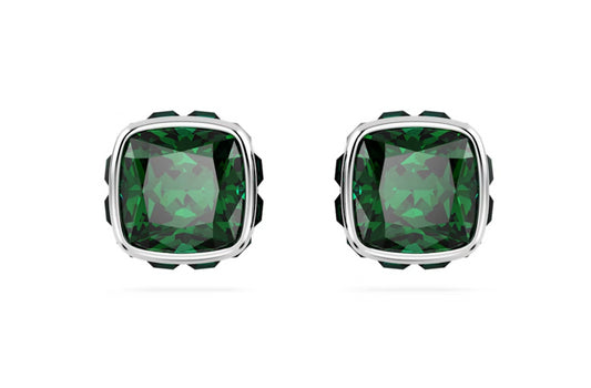 Swarovski 5660801 Orecchini lobo Birthstone Taglio squadrato Maggio Verdi Rodio