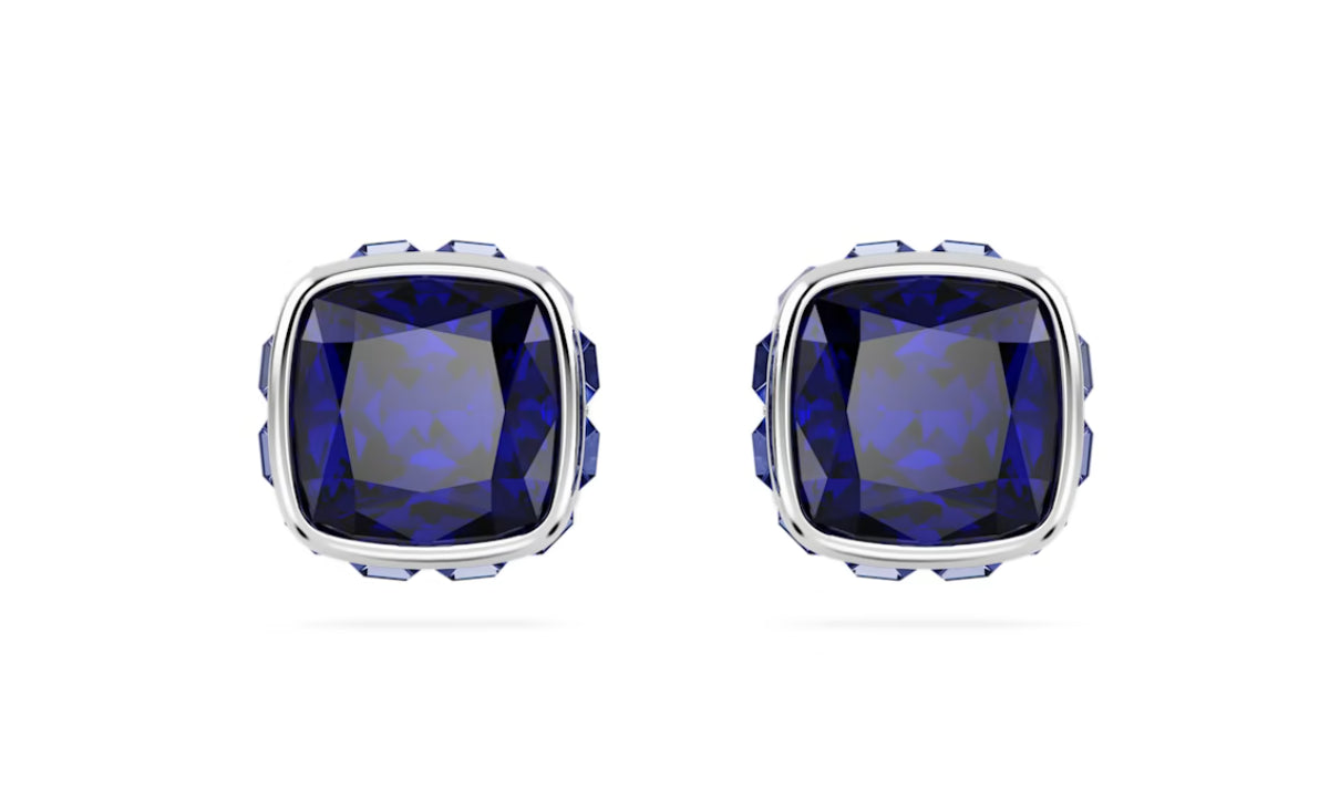Swarovski 5660803 Orecchini lobo Birthstone Taglio squadrato Settembre Blu Rodio