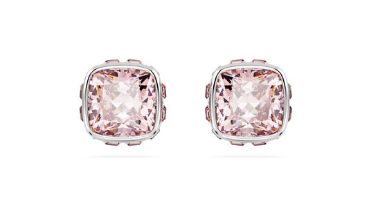 Swarovski 5660799 Orecchini lobo Birthstone Taglio squadrato Giugno Rosa Rodio
