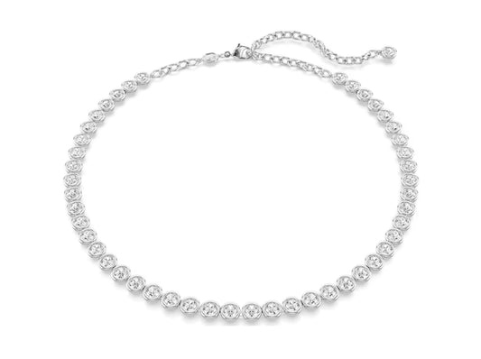 Swarovski 5682595 Collana Imber Tennis Taglio tondo Bianca Placcato Rodio