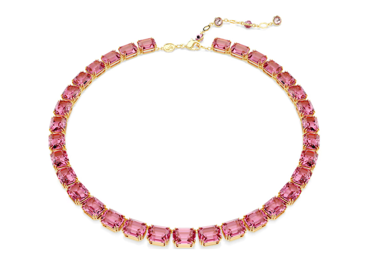 Swarovski 5683429 Collana Millenia Taglio ottagonale Rosa Placcato Oro