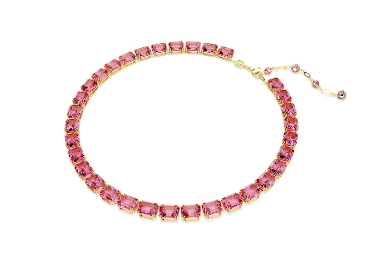 Swarovski 5683429 Collana Millenia Taglio ottagonale Rosa Placcato Oro