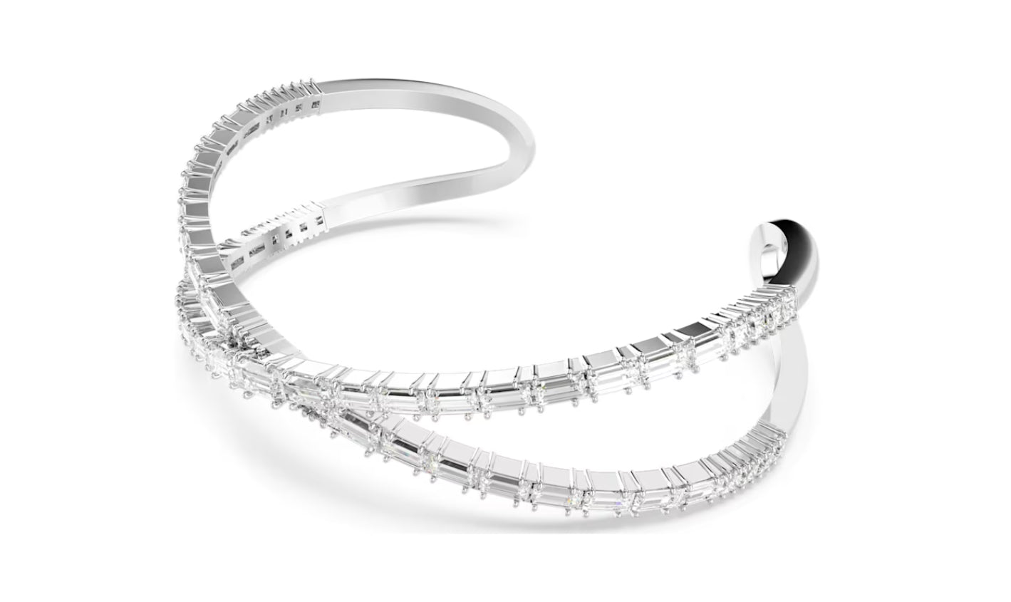 Swarovski 5677625 Bracciale rigido Hyperbola Infinito Bianco Rodio Taglia S