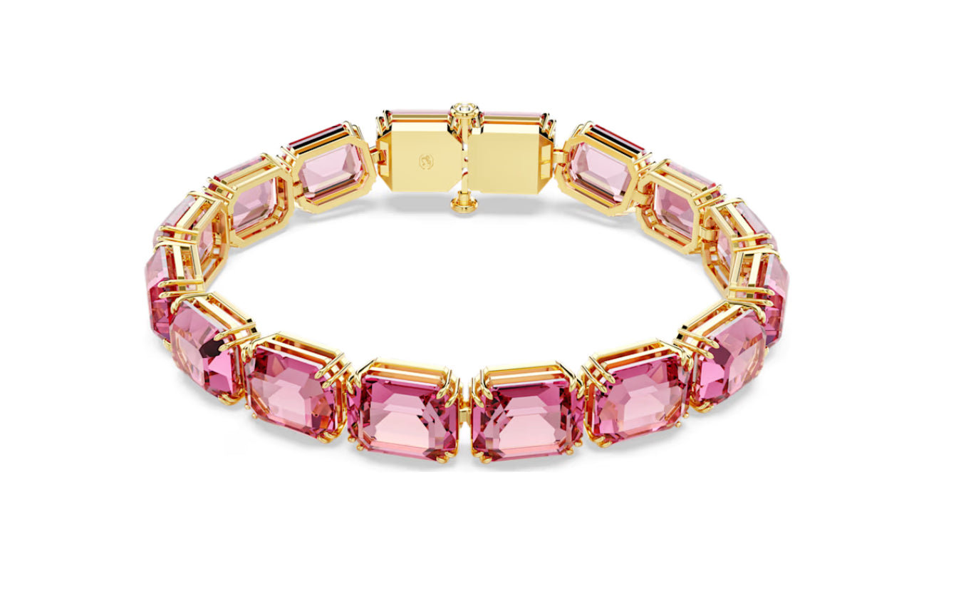 Swarovski 5683428 Braccialetto Millenia Taglio ottagonale Rosa Placcato Oro