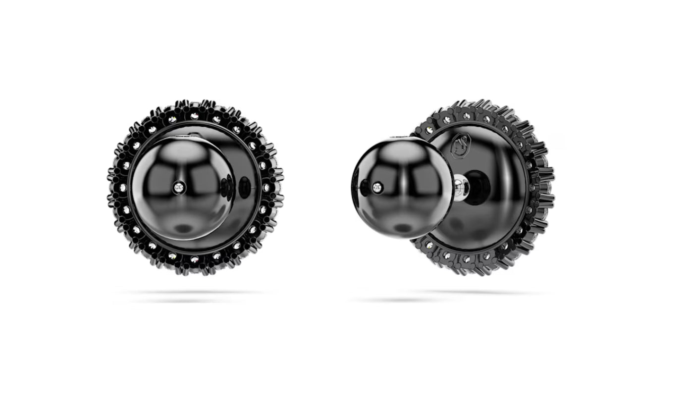 Swarovski 5680848 Orecchini a lobo Swarovski Swan Cigno Grigi Placcato rutenio