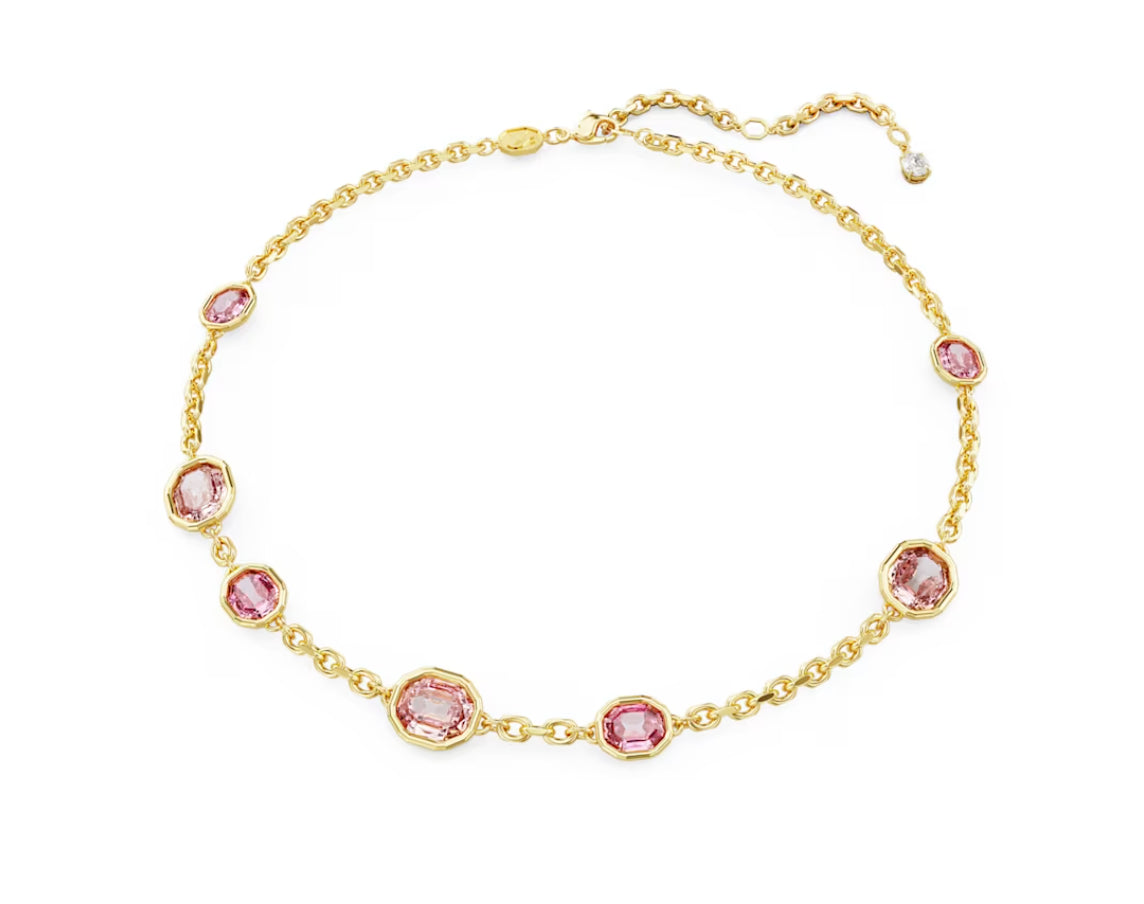 Swarovski 5684239 Collana Imber Taglio ottagonale Rosa Placcato Oro