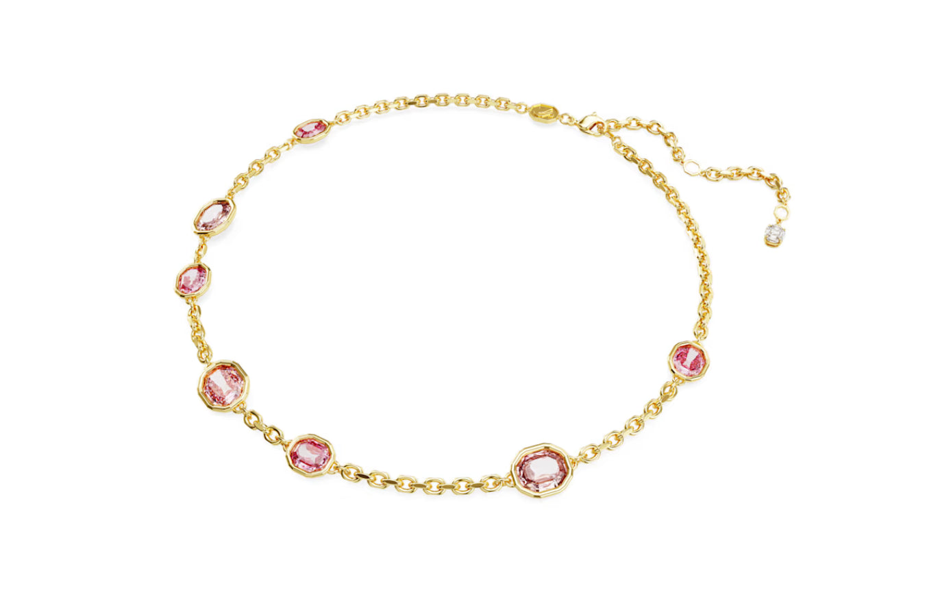 Swarovski 5684239 Collana Imber Taglio ottagonale Rosa Placcato Oro