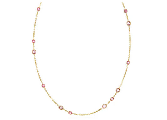 Swarovski 5682533 Collana Imber Taglio ottagonale Lunga Rosa Placcato Oro