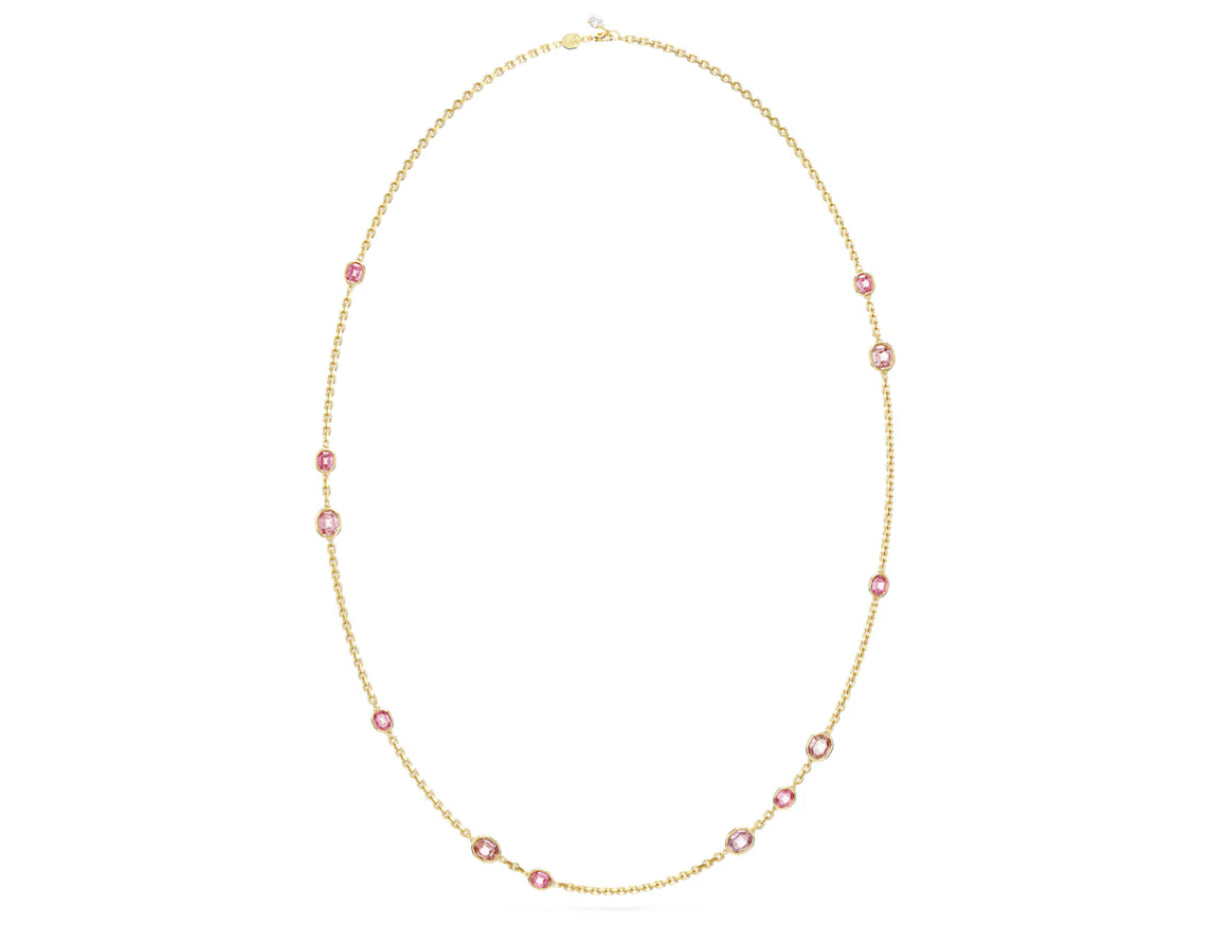 Swarovski 5682533 Collana Imber Taglio ottagonale Lunga Rosa Placcato Oro