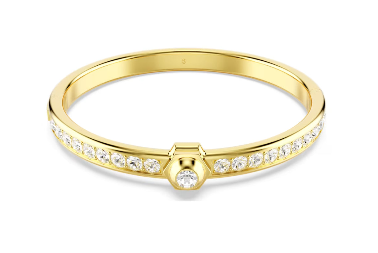 Swarovski 5688494 Bracciale rigido Numina Taglio tondo Bianco Oro Taglia L