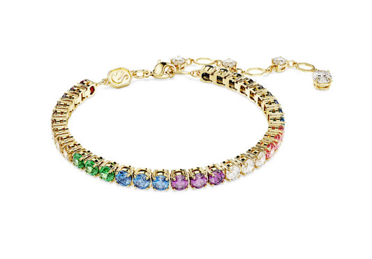 Swarovski 5685691 Braccialetto Matrix Taglio tondo Multicolore Oro