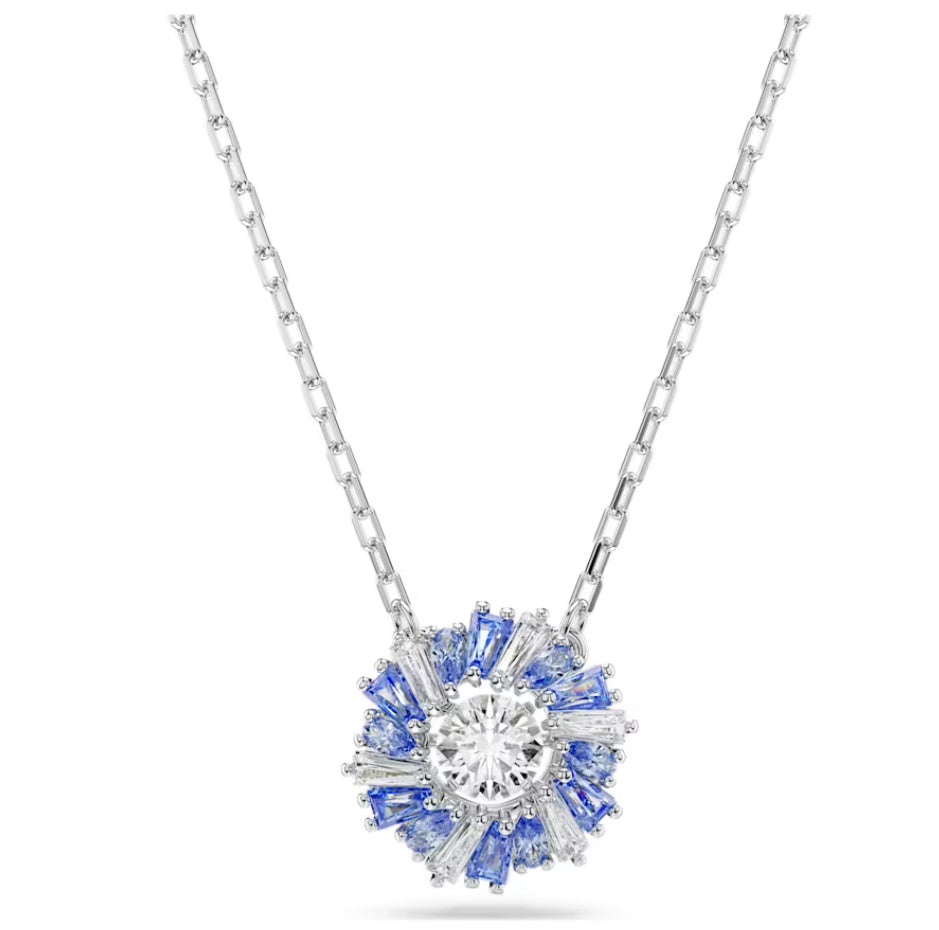 Swarovski 5680013 Pendente Idyllia Fiore Blu Placcato rodio