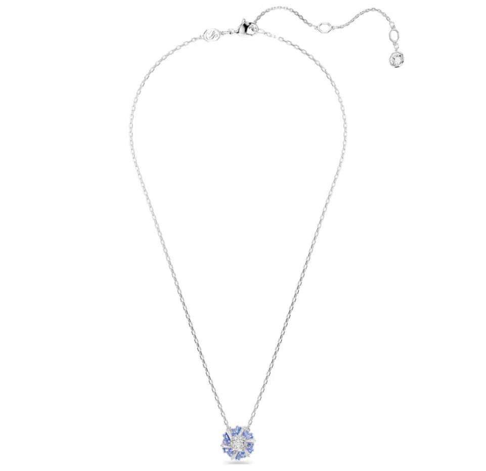 Swarovski 5680013 Pendente Idyllia Fiore Blu Placcato rodio