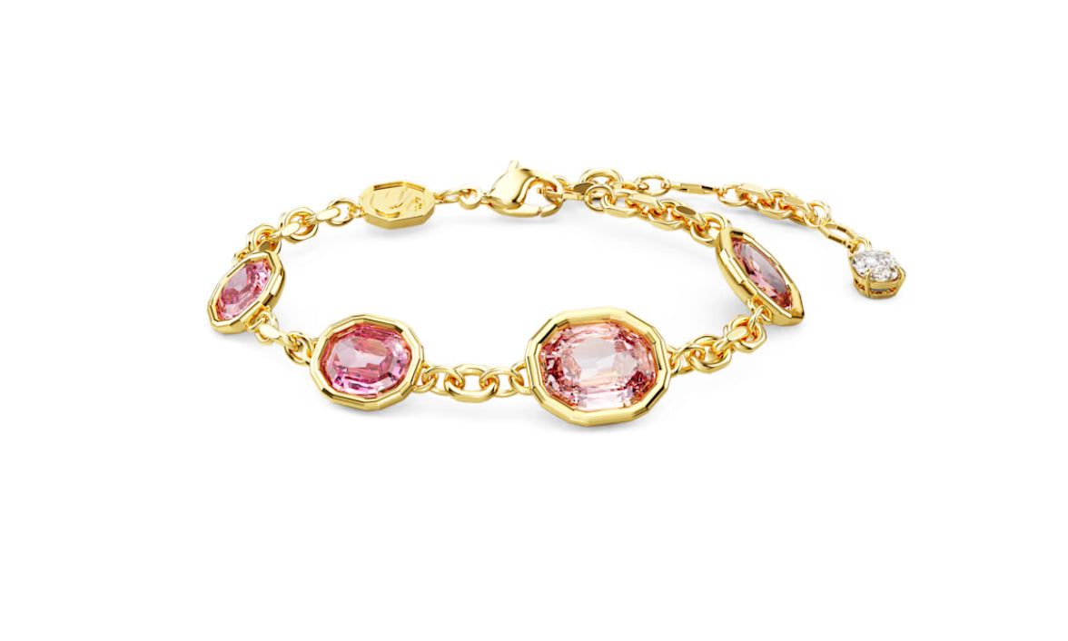 Swarovski 5684537 Braccialetto Imber Taglio ottagonale Rosa Oro