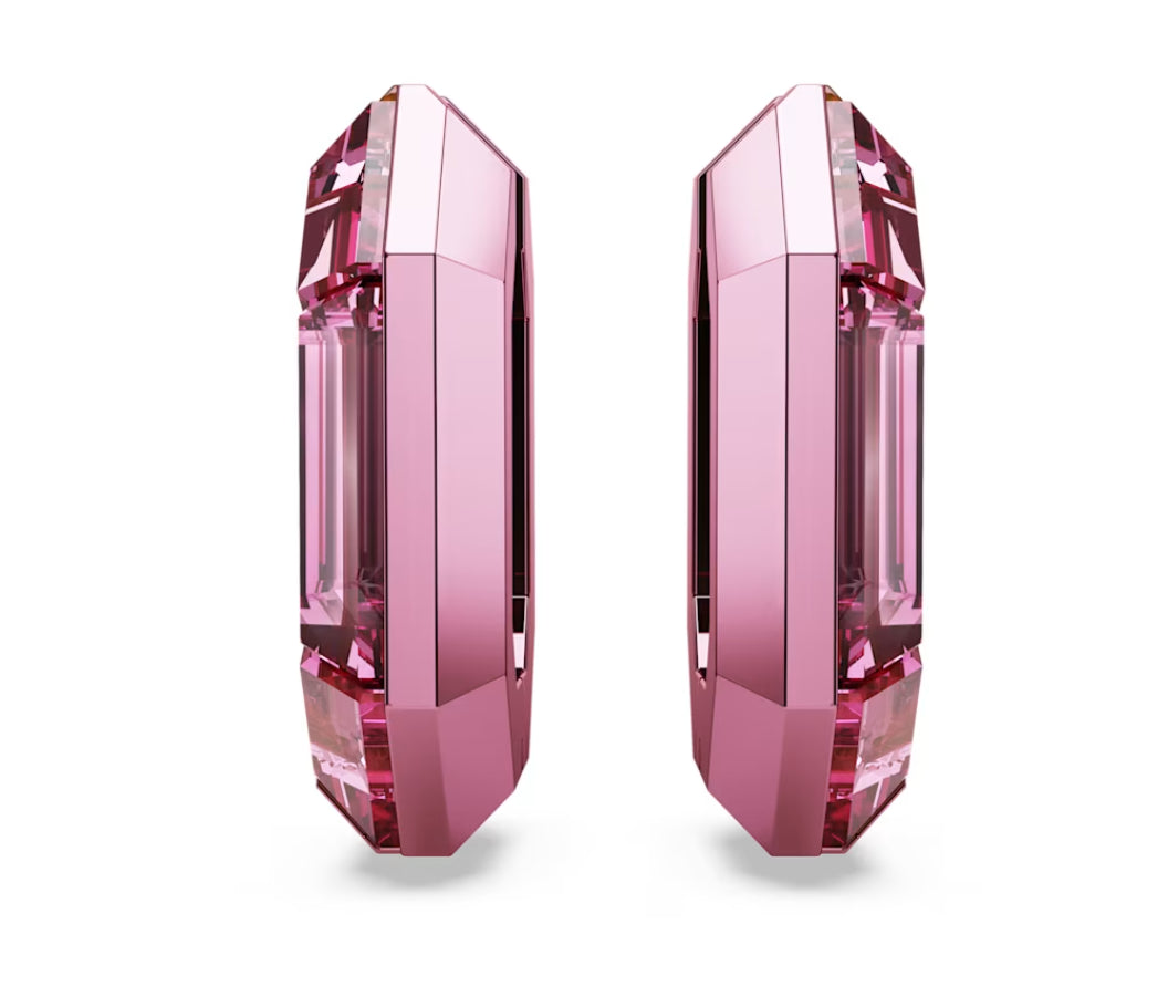 Swarovski 5680783 Orecchini a cerchio Lucent Forma ottagonale Piccoli Rosa