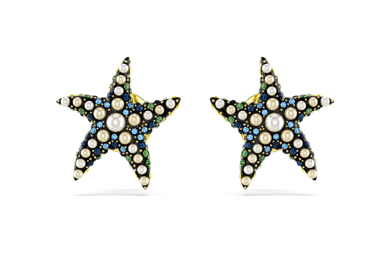 Swarovski 5684162 Orecchini a lobo Idyllia Stella marina Piccoli Multicolore Oro