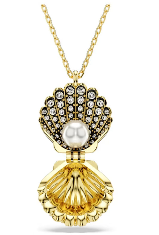 Swarovski 5683966 Pendente Idyllia Crystal Pearl Conchiglia Bianco Oro